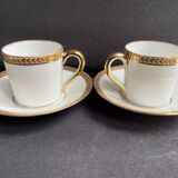 4 Moka Cups and their saucer – Limoges Porcelain