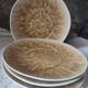 Set of 4 mushroom-style glazed ceramic plates