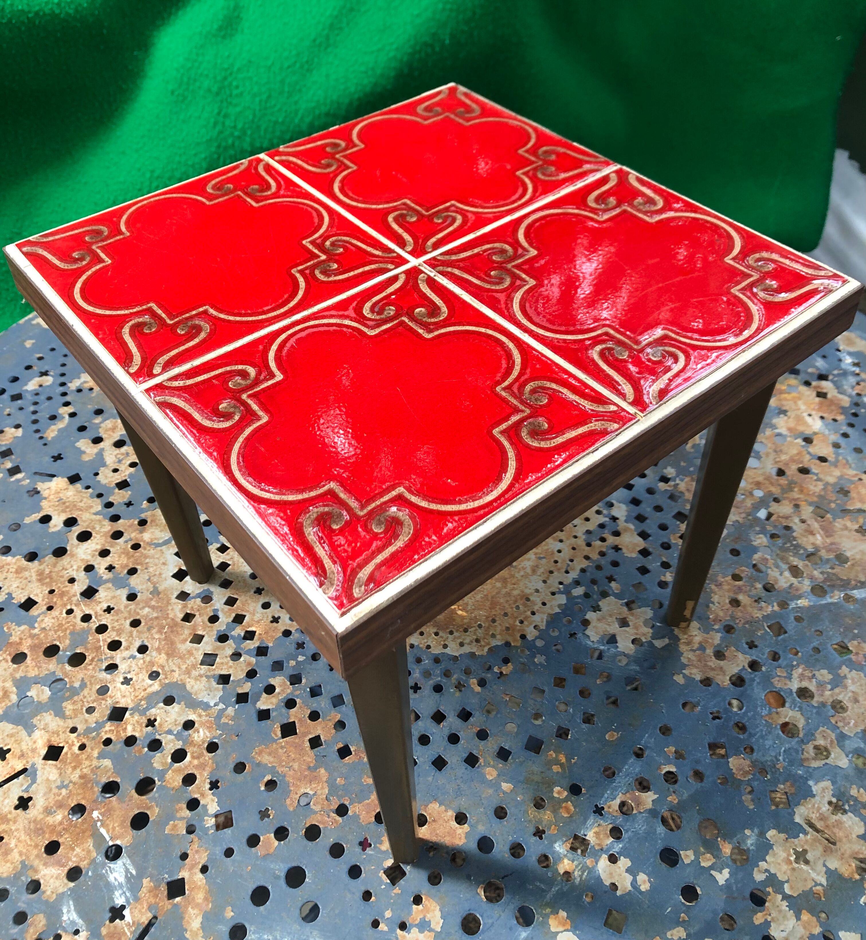 Vintage tiled square coffee table 60s/70s
