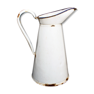 White enamel pitcher