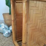 Square bamboo coffee table 70s - vintage