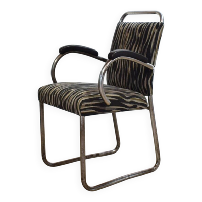 Fauteuil cantilever en acier tubulaire allemand Art Déco, années 1920