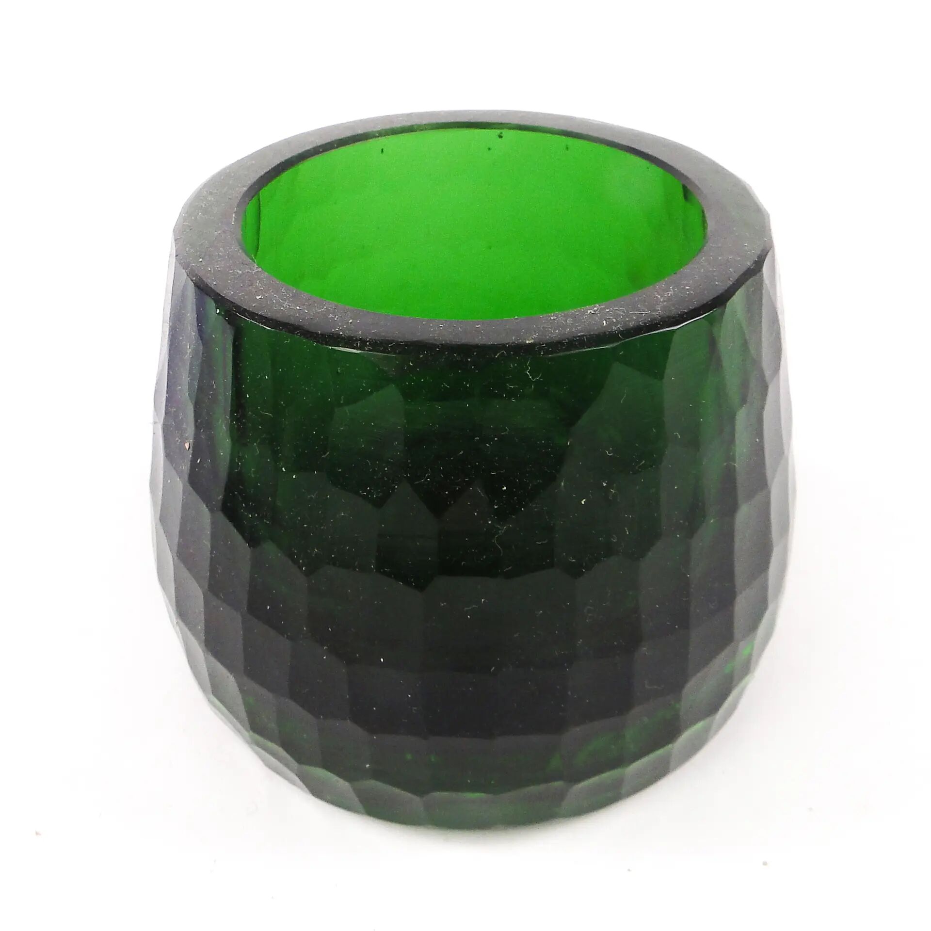 Mid-century modern vase, green glass, Poland, 1980s