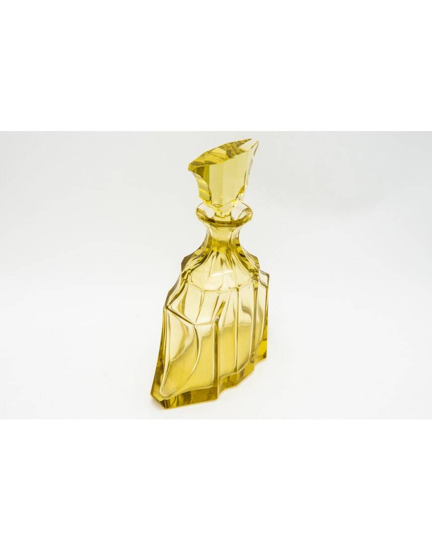 Service à liqueur carafe en cristal Art Déco, République tchèque, années 1930.