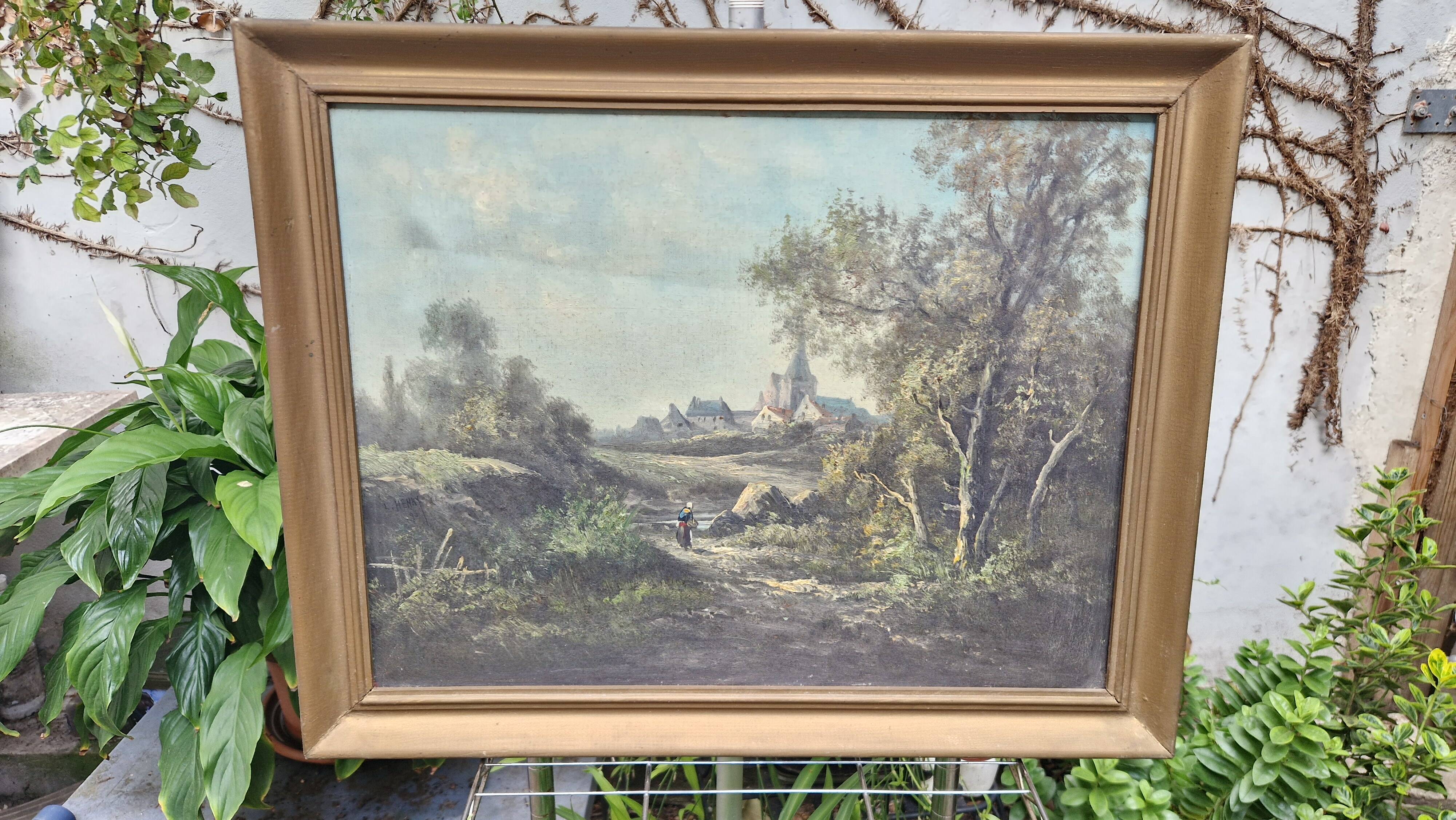 Oil on Canvas XIX – Barbizon School – Signed L. HENRY '98