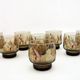 8 smoked glass goblets - Tivoli Luminarc Arcoroc France - vintage 70s