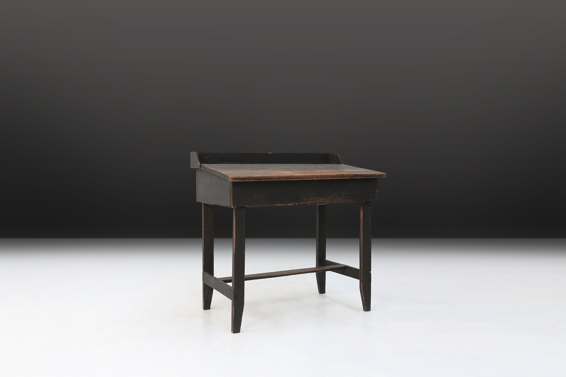 19th century Swedish desk in original black paint