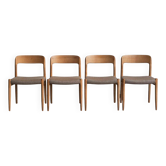 Ensemble de 4 chaises de salle à manger 'modèle 75' par Niels Otto Moller