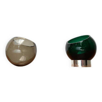 Boules en verre de l'espace d'époque moderne du milieu du siècle allemand par Quist, années 1960, ensemble de 3