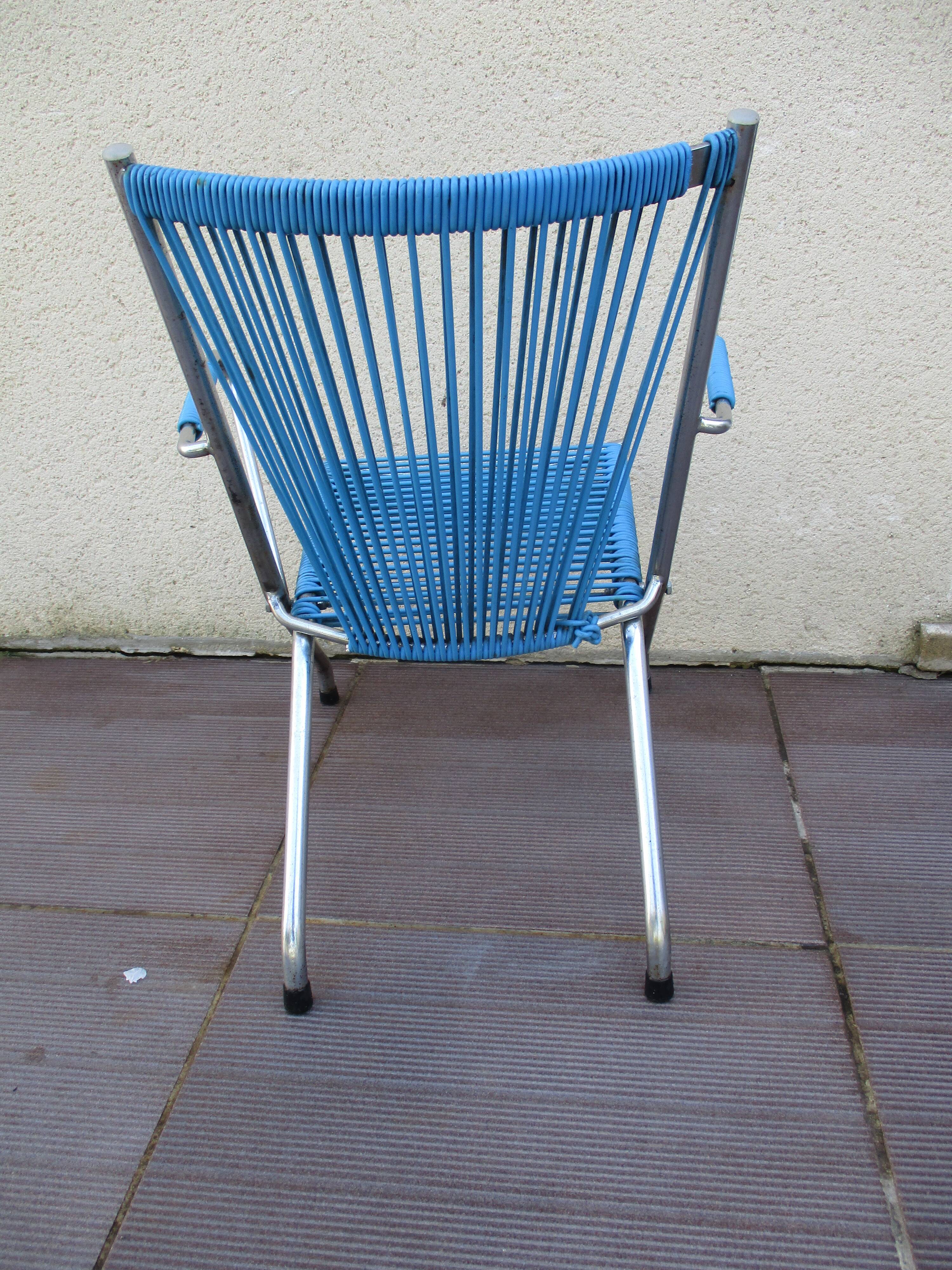 Fauteuil enfant scoubidou vintage années 70