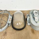 Industrial Cast Aluminium Wall Light with Frosted Glass from Elektrosvit, 1970s