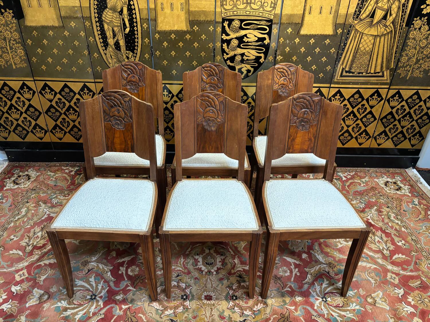 Set of 6 art deco chairs
