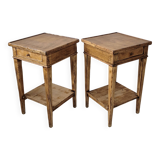 Paire de chevet en bois clair