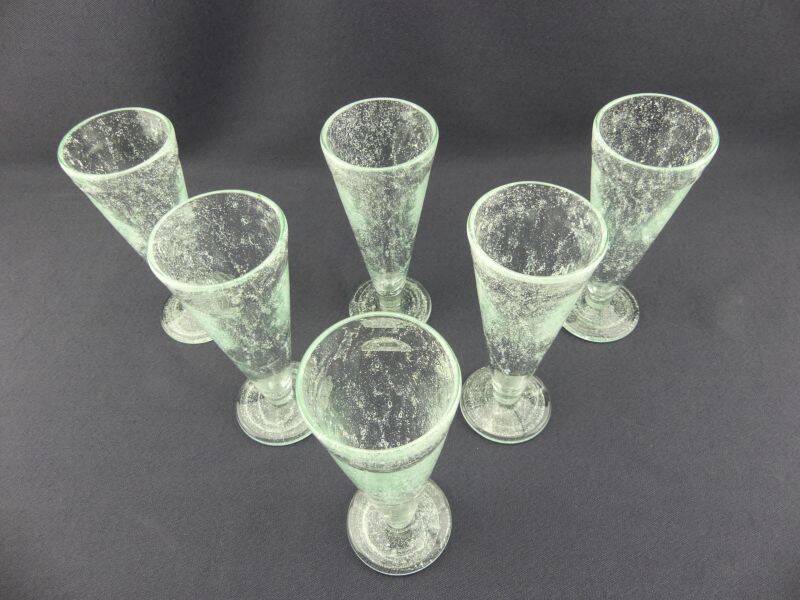 6 bubble glass champagne flutes