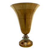Art Deco Table Lamp, Brass and Glass, Paris, France, circa 1930