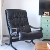 Siesta armchair Westnofa ingmar relling vintage black leather