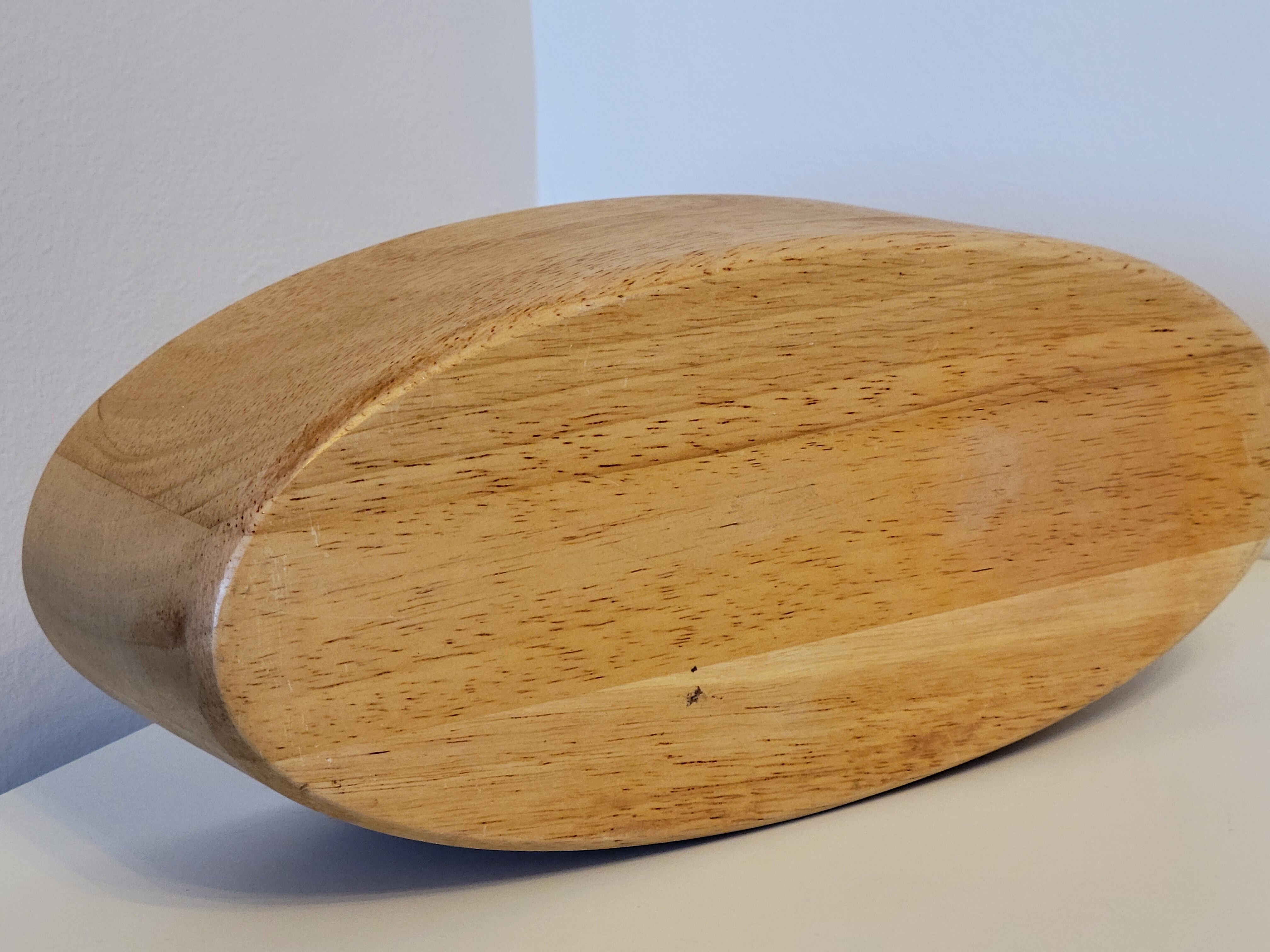 Oval solid wood bowl