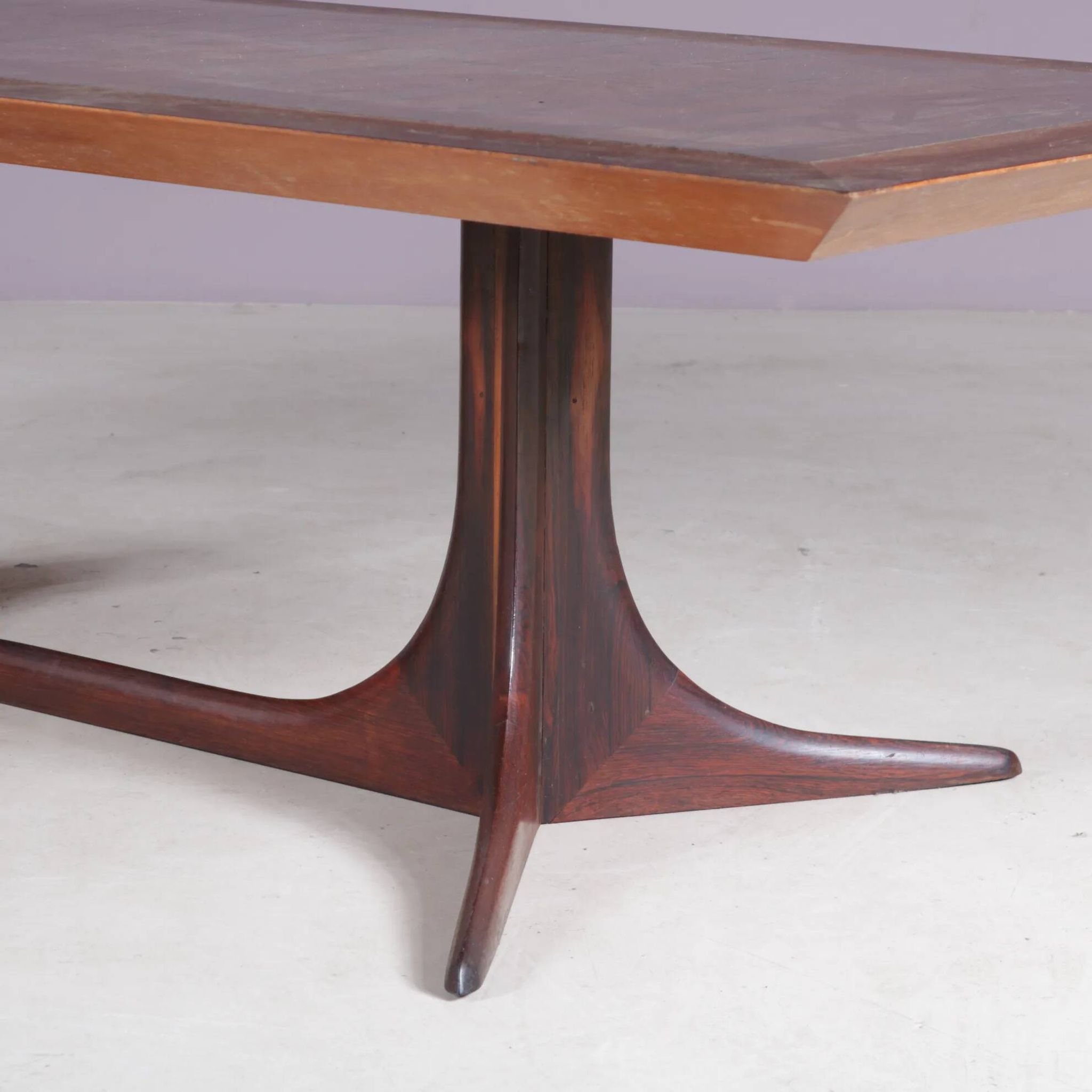 Table basse en bois avec cuivre des années 1960, Danemark