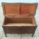 Solid oak wood storage bench chest, classic style