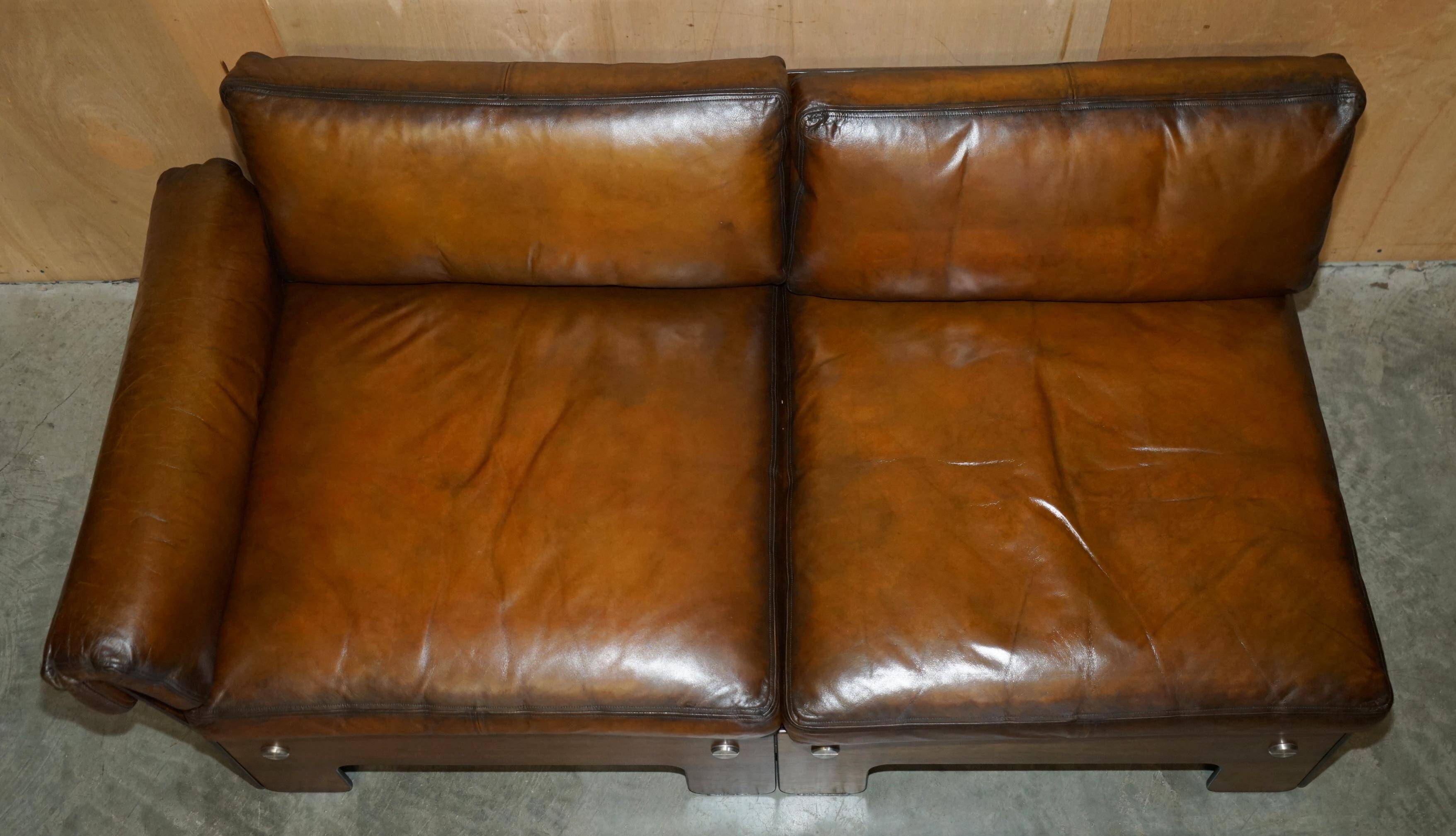 Sigurd Ressell for Vatne Mobler Leather Sofa Hardwood Art Deco
