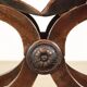 Antique neo-Renaissance folding chair in walnut and leather, Italy, 20th century.