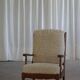 Modern Danish design, a pair of high-backed armchairs in oak and lambswool, 1950s.