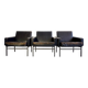 Ensemble de trois fauteuils minimalistes en cuir par COR