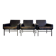 Ensemble de trois fauteuils minimalistes en cuir par COR