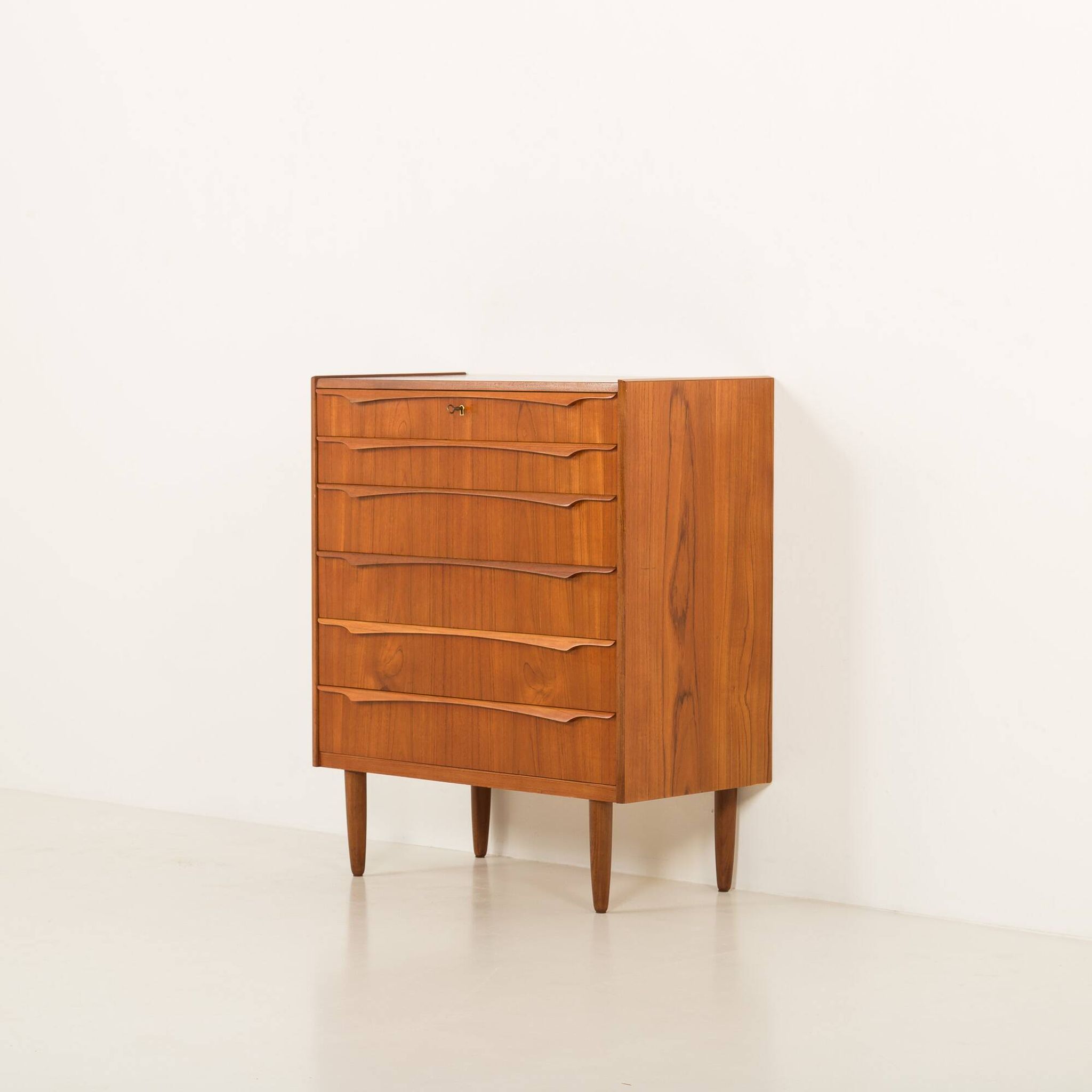 Danish mid-century teak chest of drawers by Genega Mobler, 1960s