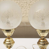 2 old art deco style globe lamps