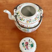 Antique porcelain teapot hand-painted, 1920s