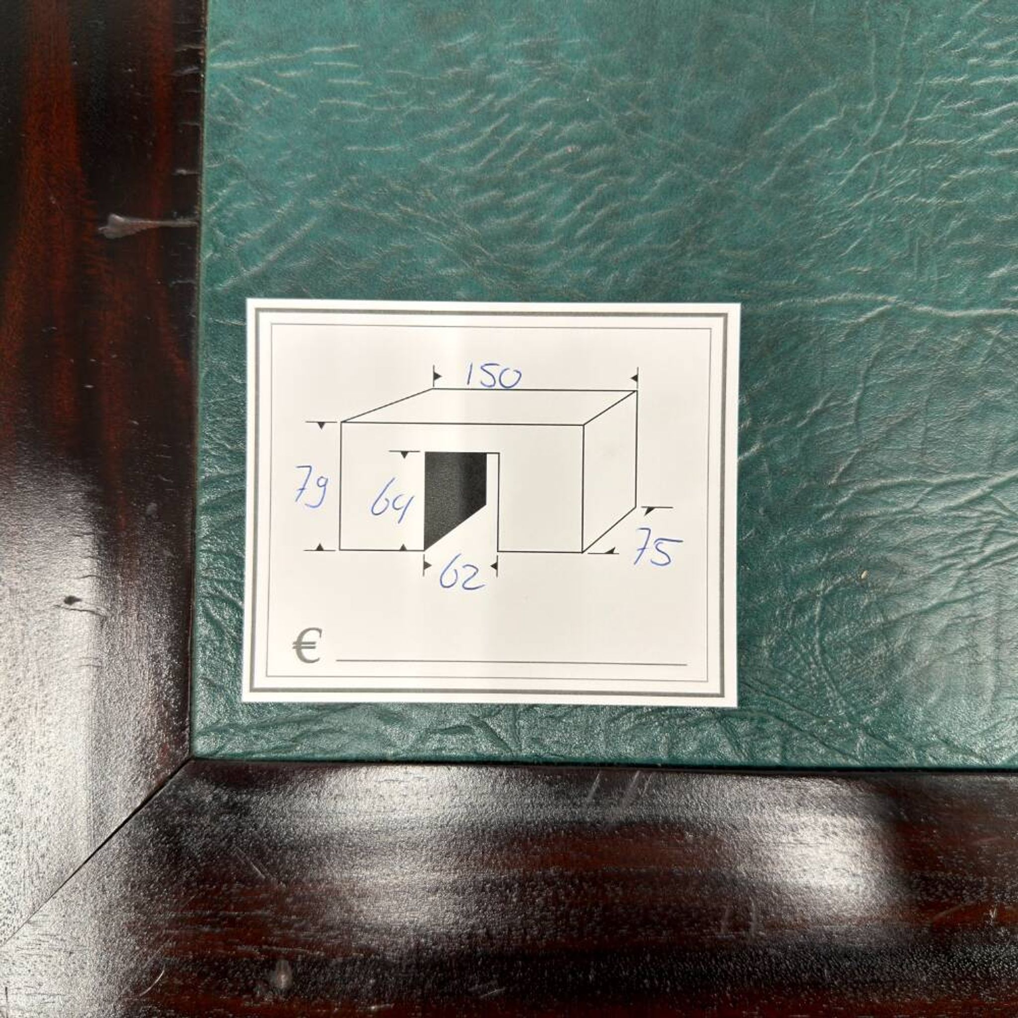 Classic English Desk Green Leather Inlay
