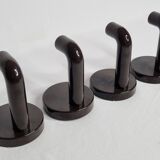 Set of 4 vintage 70s wall hooks, 10 cm