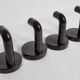 Set of 4 vintage 70s wall hooks, 10 cm