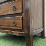 Vintage Brutalist Solid Elm Chest of Drawers