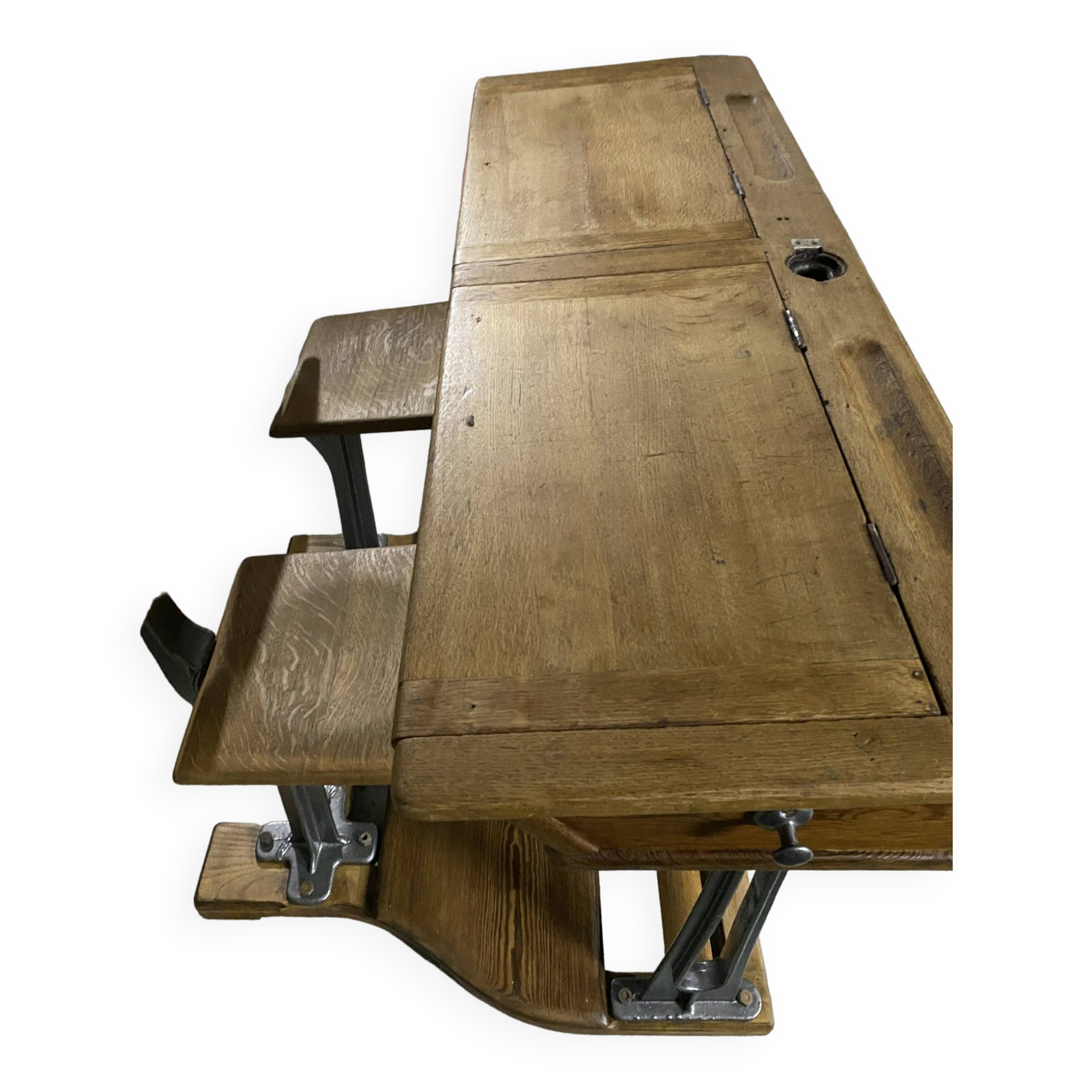 Decunsel school desk from the early 20th century, renovated and in very good condition