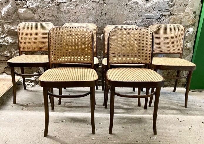 Suite de 6 chaises par Josef Hoffmann pour Thonet années 60