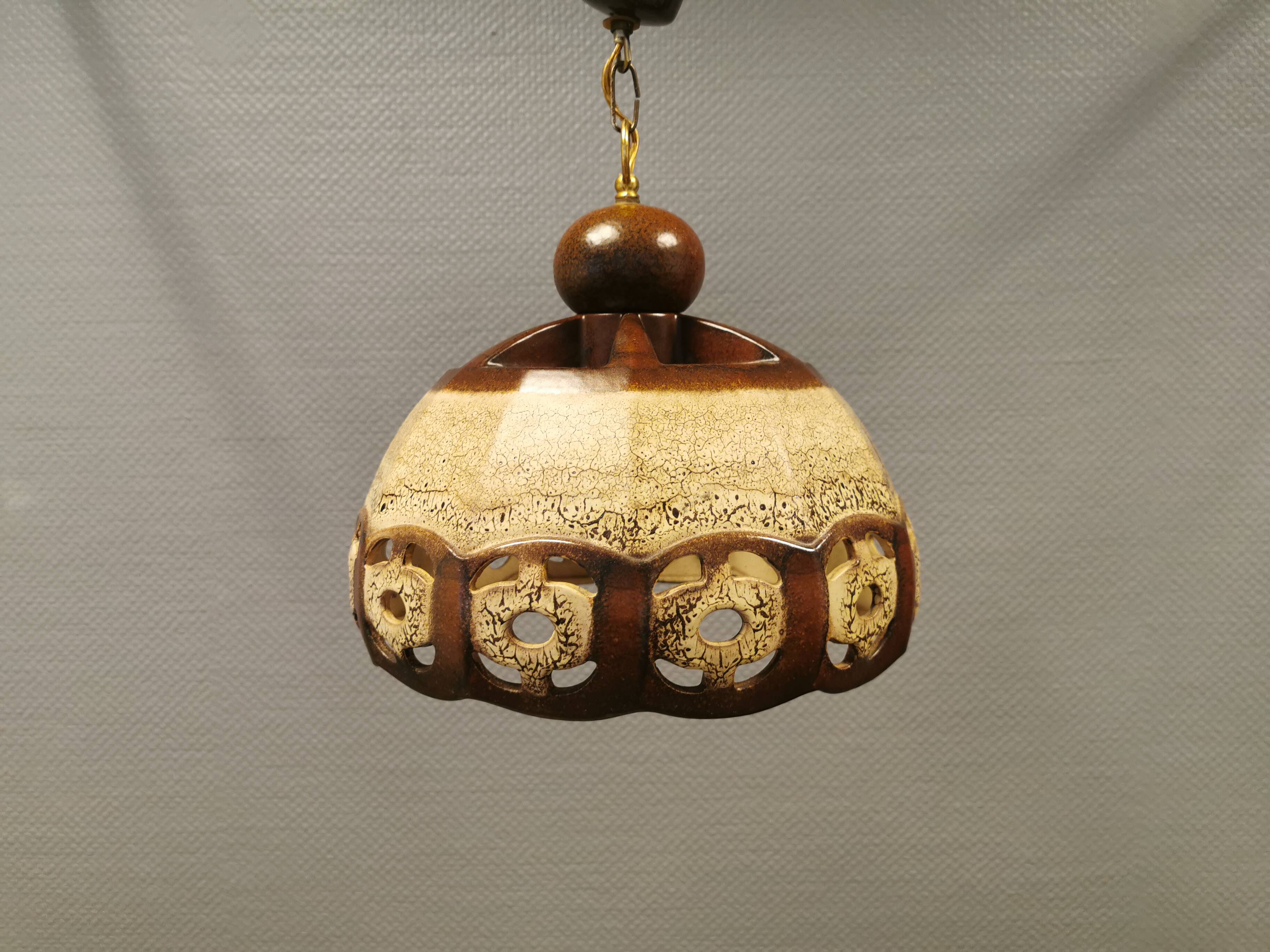 Ceramic hanging lamp, Danish from the 1970s.
