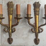 Pair of old bronze sconces