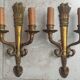 Pair of old bronze sconces