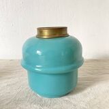 Opaline and brass vase