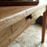 Farmhouse table in natural raw solid oak