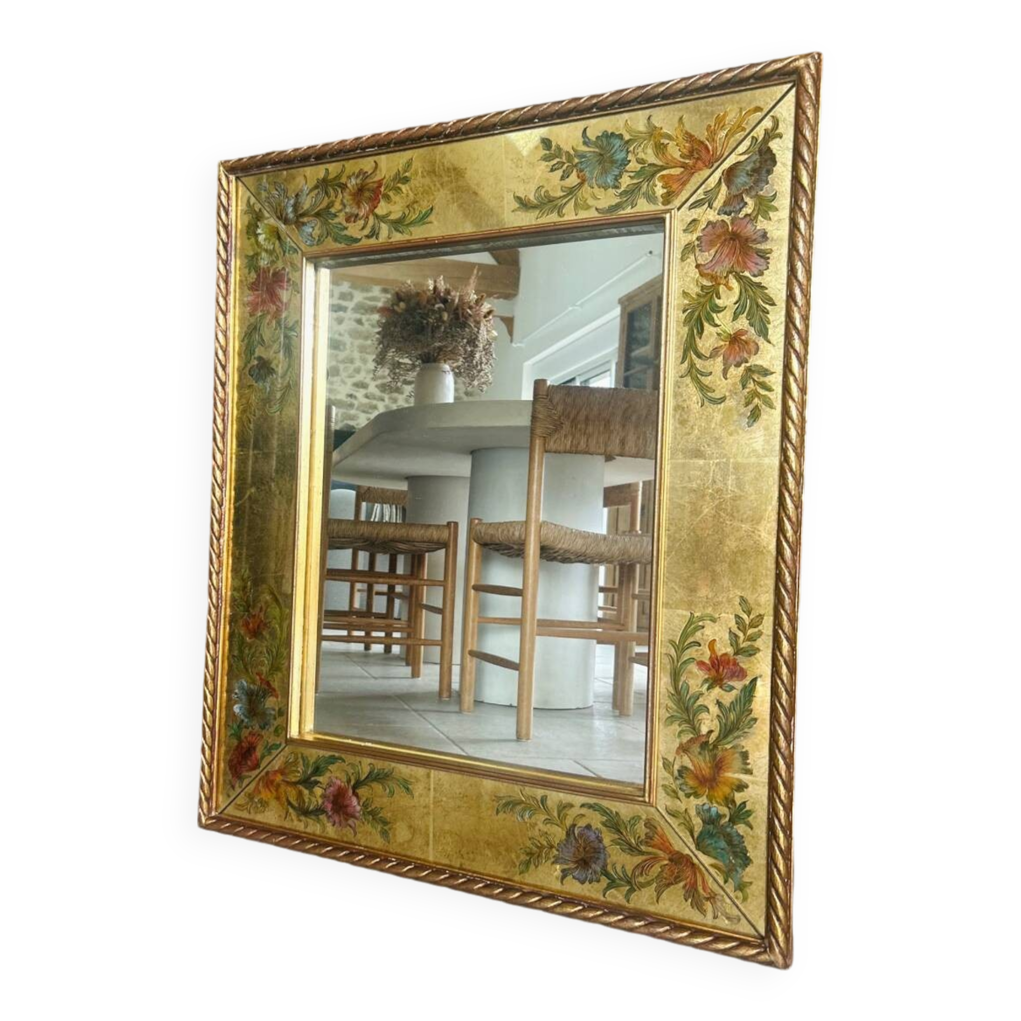 Italian mirror painting under glass