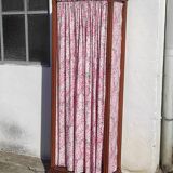 Old wardrobe in old wood and vintage fabric