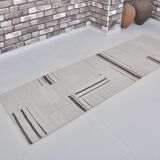 Decorative White And Black Hemp Kilim Rug sku 3803