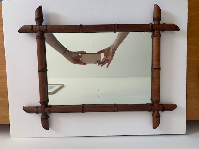 Bamboo barber mirror 43x55cm