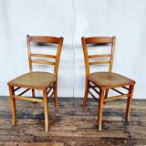Pair of parisian wooden bistro chairs
