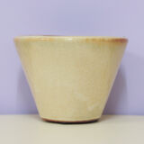 Vintage beige ceramic flower pot