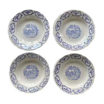 Digoin Sarreguemines soup plates, Darling model