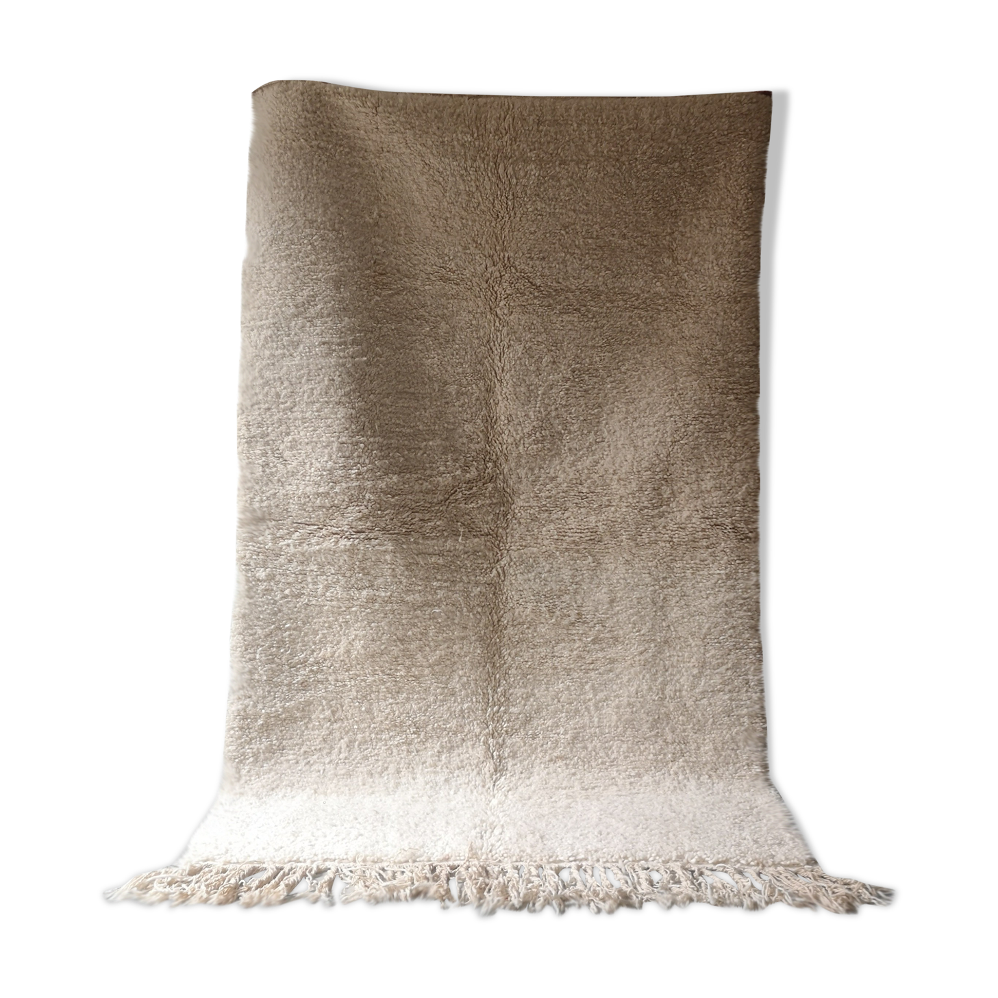 Berbere carpet plain ecru 100% virgin wool, 230x133 cm